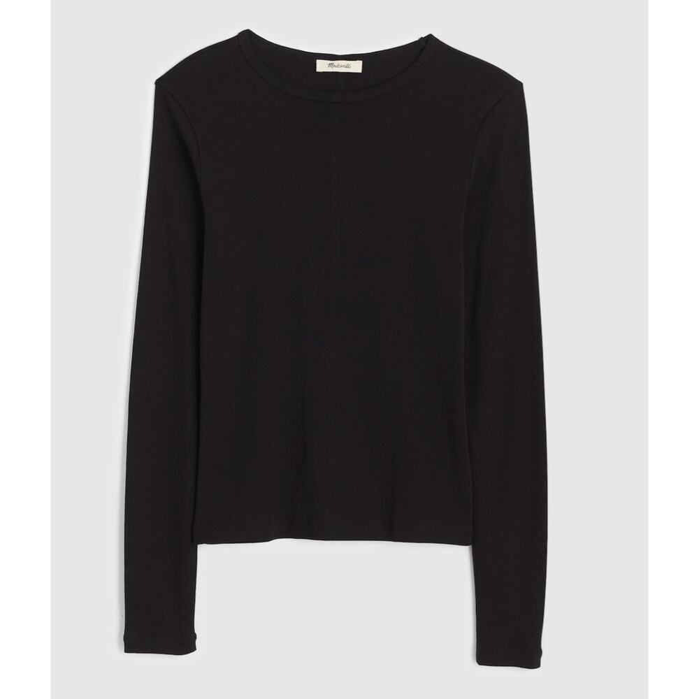 Madewell‎ | NWT SoSoft Cotton Long Sleeve Tee Black | Sz XL